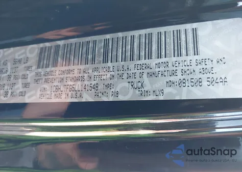 2020 Jeep Gladiator Overland 4X4 from USA, damaged, VIN 1C6HJTFG5LL141548